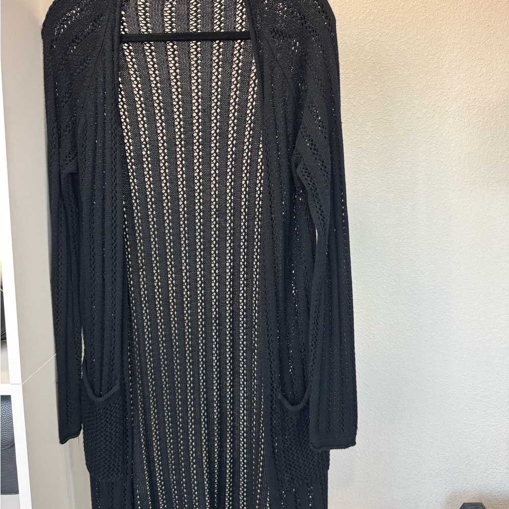 Black Open-Knit Women's Sweater